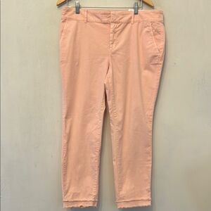 Loft peach double raw hem girlfriend chinos Size 14 New